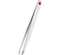 Rubis Classic Collection with Anti-Slip Coating - Professional Eyebrow Tweezers Slanted Tip - Slanted Tweezers for Eyebrow Plucking and Hair Removal - White