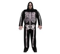 Ru17727 Skeleton Adult Costume 44-52 3d-Look Printed Skeleton With Hood