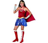 Ru886023t Wonder Woman Dress Collar With Cape Headpiece Gauntlets Teen Size 2-6