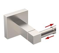 Ruacq Adjustable Towel Bar Square Base- Brushed Nickel Towel Bar for Bathroom Wall Stainless Steel Modern