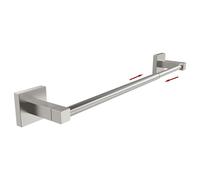 Ruacq Adjustable Towel Bar Square Base- Brushed Nickel Towel Bar for Bathroom Wall Stainless Steel Modern