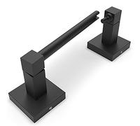 Ruacq Toilet Paper Holder Matte Black Double Post Pivoting Square Tissue Holders Roll Holder Hangers Toilet Paper Stand Stainless Steel and Zinc Alloy Modern Wall Mounted