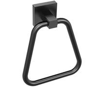RUACQ Towel Ring,Square Base hand towel ring,Stainless Steel hand towel holder for bathroom wall,Sturdy and Rustproof(Matte Black)