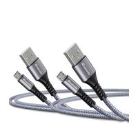 Ruaeoda 6ft 2PACK PS4 Charger Cable - High Speed 2.0 USB A Male to Micro USB Nylon Braided Cable for Android Phone