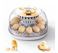 Ruaizel 12-Piece Egg Incubator, Automatic Egg Incubators for Hatching Eggs, Incubator for Eggs Automatic Turning for Small Poultry, Chickens, Ducks (Water bottle not included)