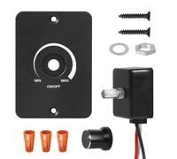 Ruaizel 12v Dimmer Switch, 0% -100% Metal Aluminum PWM Dimmer 12v, Led Dimmer for Camper, RV Auto, Camping Trailers, Boats, Caravans (Black)