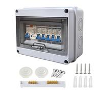 Ruaizel 8 Way Consumer Unit Circuit Breaker, IP65 Wateproof Garage Consumer Unit, Fuse Box for Indoor Outdoor Wall Circuit Breaker