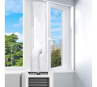 Ruaizel Air Conditioner Window Seal, Portable Universal Window Kit, Air Exchange Guards with Zip and Hook Tape for All Mobile Air Conditioner Unit