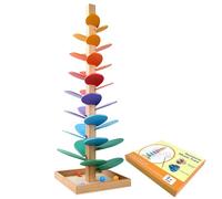 Ruaizel Ball Drop Toy, Wooden rainbow Sound Tree, Wooden Music Tree Toy for Children Over 3 Years Old