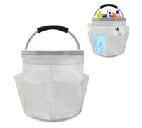 Ruaizel Cleaning Caddy with Handle, Foldable Cleaning Caddy Organiser, Cleaning Bag for Garden Small Tools Bag,Multi pocket Craft Universal (Transparent)