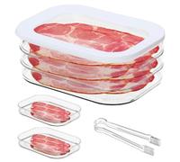 Ruaizel Meat Fridge Storage Containers, 3 Layer Deli Meat Container for Fridge with Clip for Deli Cold Cuts
