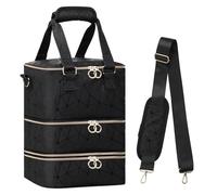 Ruaizel Nail Polish Organiser, 3 Layer Makeup Case Holds 60 Bottles, Portable Nail Polish Storage for Nail Varnish and Nail Art Tools