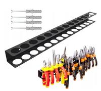 Ruaizel Tool Rack Wall Mounted,40 CM Metal Screwdriver Holder with 14 Slot, Screwdriver Rack for Garage, Workshop, Workbench, Tool Chest Cart