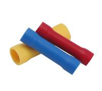 RUAJOGYNVM 100x Insulated Straight Wire Butt Connector Electrical Crimp Terminals RUAJOGYNVM