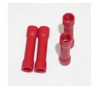 RUAJOGYNVM 100x Red Insulated Straight Butt Connector Electrical Crimp Terminals for Cable