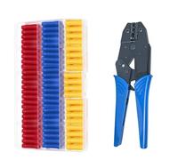 RUAJOGYNVM 150pcs BV1.25 BV2 BV5.5 Insulated Straight Wire Butt Connectors Electrical Wire Cable Crimp Terminals Splice Set with Pliers RUAJOGYNVM