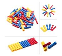 RUAJOGYNVM 50Pcs Insulated Butt Wire Crimp Terminal Assorted 10-22AWG Straight Electrical Wire Splice Crimp Connectors Kit Red/Blue/Yellow
