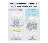 RUAJOGYNVM Double Angle Identities Metal Tin Sign Trigonometry Proof Chart Math Formulas Educational Poster For College Study Room 8 X 12 inch