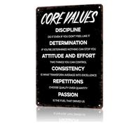 RUAJOGYNVM Metal Sign Core Values School Tin Panel For Laundry Room Balcony Wall 8 X 12 inch