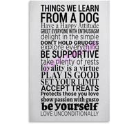 RUAJOGYNVM Things We Learn from a Dog Quote Poster Inspirational Wisdom Wall-Art(Framed,16x24inch(40x60cm))