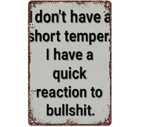 RUAJOGYNVM Vintage Humorous Sign Featuring I Dont Have A Short Lived Personality Quote for Home Office (8 X 12 in)