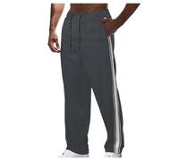 Ruamilyy Corduroy Trousers Men's Baggy Wide Jogging Trousers with Side Stripe Fashion Casual Hiking Trousers Tommy Jogging Bottoms Sportswear Elastic Waistband Corduroy Trousers Men Wide Leg