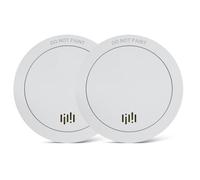 Ruan Ultrathin Smoke Alarms for Home, 10-Year Battery Smoke alarm，Easy installation Fire Alarm, Silence Button Smoke Detector, Conforms to EN 14604 Standard 2 Pack