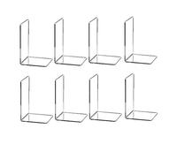 RUANI 8 Piece Bookends Bookshelf Transparent Acrylic L-Shaped Bookend Picture Book Album Compartment Board Storage Book Clip