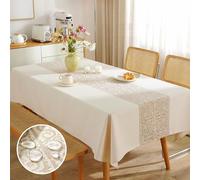 RUANLOV Modern Tablecloth, Rectangular Patio Table Cover, Spill-Proof Waterproof Table Cover, Rectangular Table Cover for Dining Room Kitchen Decor, Washable Table Cloth (I 140x200cm)