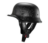 RUANLOV Vintage German Motorcycle Half Helmet, ECE/DOT Approved Adult Men Women Retro Open Face Helmet, with Adjustable Quick Release Buckle, for Bicycle Cruiser Scooter (D XXL)