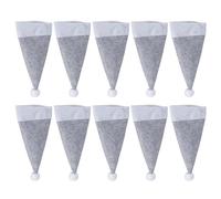 Ruarby 10pcs Miniature Christmas Hats For Seasonal Party Decoration Stylish Gray Santa Caps Cutlery Bag Tableware Holders Gray Santa Hats