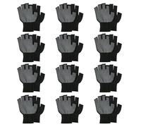 Ruarby 12Pair Outdoor Sport Half Finger Gloves Wear Resistant Nylon Work Gloves Nonslip Cycling Driving Gloves Enduring Fingerless Gloves