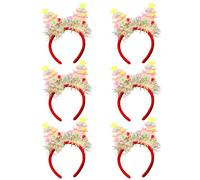 Ruarby 6lots Reusability Santa Headbands Unisex Christmas Headpiece Sweet Simple Styles For Joyfulness Celebration And Office