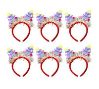 Ruarby 6lots Reusability Santa Headbands Unisex Christmas Headpiece Sweet Simple Styles For Joyfulness Celebration And Office