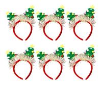 Ruarby 6lots Reusability Santa Headbands Unisex Christmas Headpiece Sweet Simple Styles For Joyfulness Celebration And Office