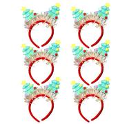 Ruarby 6lots Reusability Santa Headbands Unisex Christmas Headpiece Sweet Simple Styles For Joyfulness Celebration And Office