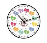 Ruarby 8Inch Cartoon Wall Clock For Kids Early Education Telling Time Teaching With Easy To Read Number Management Management