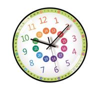 Ruarby 8Inch Cartoon Wall Clock For Kids Early Education Telling Time Teaching With Easy To Read Number Management Management