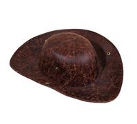 Ruarby Colonial Tricorn Hat Medieval Pirate Party PU Leather Medieval Accessories For Role Play Theme Party Adult Colonial Tricorn Steampunk Collection Hats