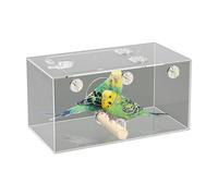 Ruarby Dustproof Bird Breeding Box Hangable Feeding Clear Observation Feeders With Standing Perches Clean Acrylic Bird Box