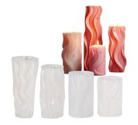 Ruarby Irregulars Geometric Shape Silicone Molds Cylindrical Plasters Ornament Casting Wavy Cylindrical Silicone Plasters Casting