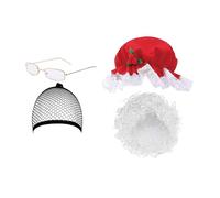 Ruarby Mrs. Clause Costume Accessories Include Santa Hair Santa Hat Eyeglasses Necklace Apron For Kid Women Christmas Cosplay White Beard