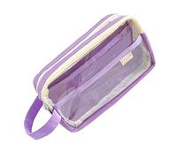 Ruarby Multipurpose Pen Case Large Capacity Clear Pencil Case Zippered Pen Pouches Makeup Bag for Girl Women Travel Daily