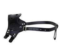 Ruarby PU Dog Muzzle Guard Secure Training Cover For Aggressive Dogs Adjustable Stop Chewing For Public Mouth Covering For Dogs