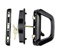 Ruarby Sliding Patio Door Handle Set with Key Easy Installation Zinc Alloy Mortise-Style Door Handle Lock Black/White