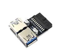 Ruarby USB3.0 Adapter C Type For Easy Motherboard Connection 19/20PIN To Double USB A Female Port Extension Fast Speed Optimization