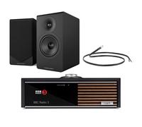 Ruark R610 Music Console Charcoal with Acoustic Energy AE300 MK2 Bookshelf Speakers Black HiFi Package