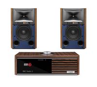 Ruark R610 Music Console with JBL 4309 Studio Monitor Bookshelf Speakers Pair - Walnut