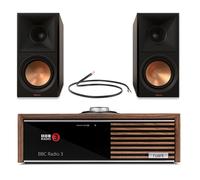 Ruark R610 Music Console with Klipsch RP-600M II Bookshelf Speakers Pair HiFi Package Walnut