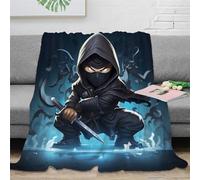 RUASVENNS Cartoon Ninja Throw Bedding Blanket 3D Printed Assassin Gifts Soft Cozy Plush Lightweight Fluffy for Holiday Bed Couch for Boys Girls All Season Couch Sofa 70x80inch(180x200cm)